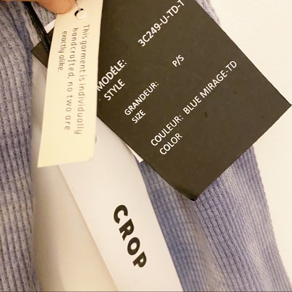 NWT Jo & Co crop tie dye waffle knit long sleeve t - Picture 5 of 5